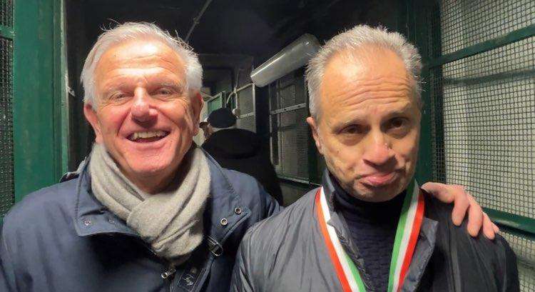 Danilo Valenti ( a sx ) e Paolo Garofoli raggianti per la conquista della Coppa Italia di Eccellenza