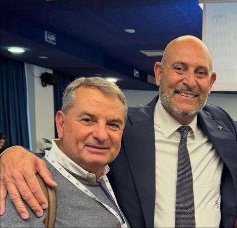 Fabio Paparelli con Davide Tizzano. Il presidente federale &egrave; scomparso all'et&agrave; di 57 anni 