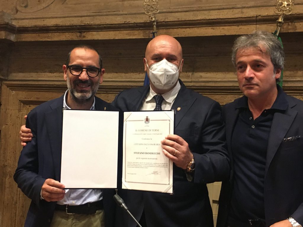 Stefano Bandecchi ora è cittadino onorario di Terni-VIDEO
