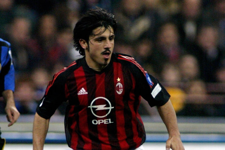 Gennaro Gattuso in campo con la maglia del Milan - Foto Lapresse - Ternanatime.com