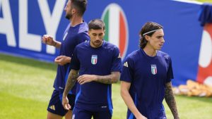 Mattia Zaccagni in allenamento con la maglia della Nazionale italiana - Foto Lapresse - Ternanatime.com