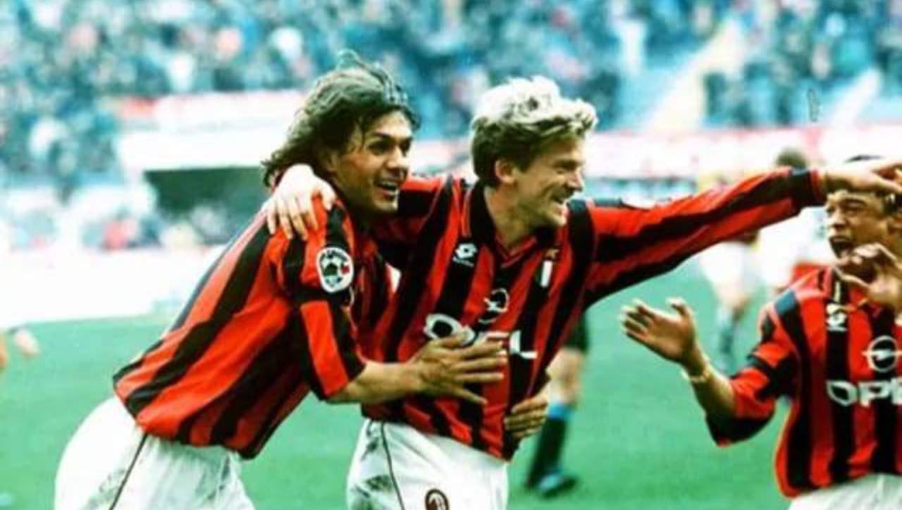 Esultanza giocatori Milan 96/97