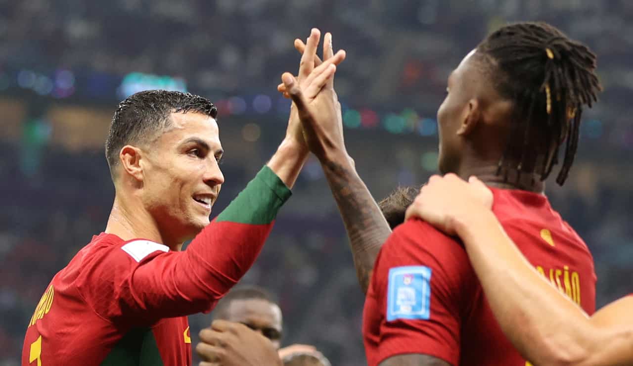 Leao e Cristiano Ronaldo
