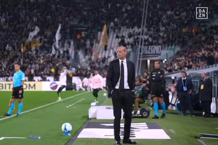 Max Allegri a bordo campo - Frame YouTube - Ternanatime.com